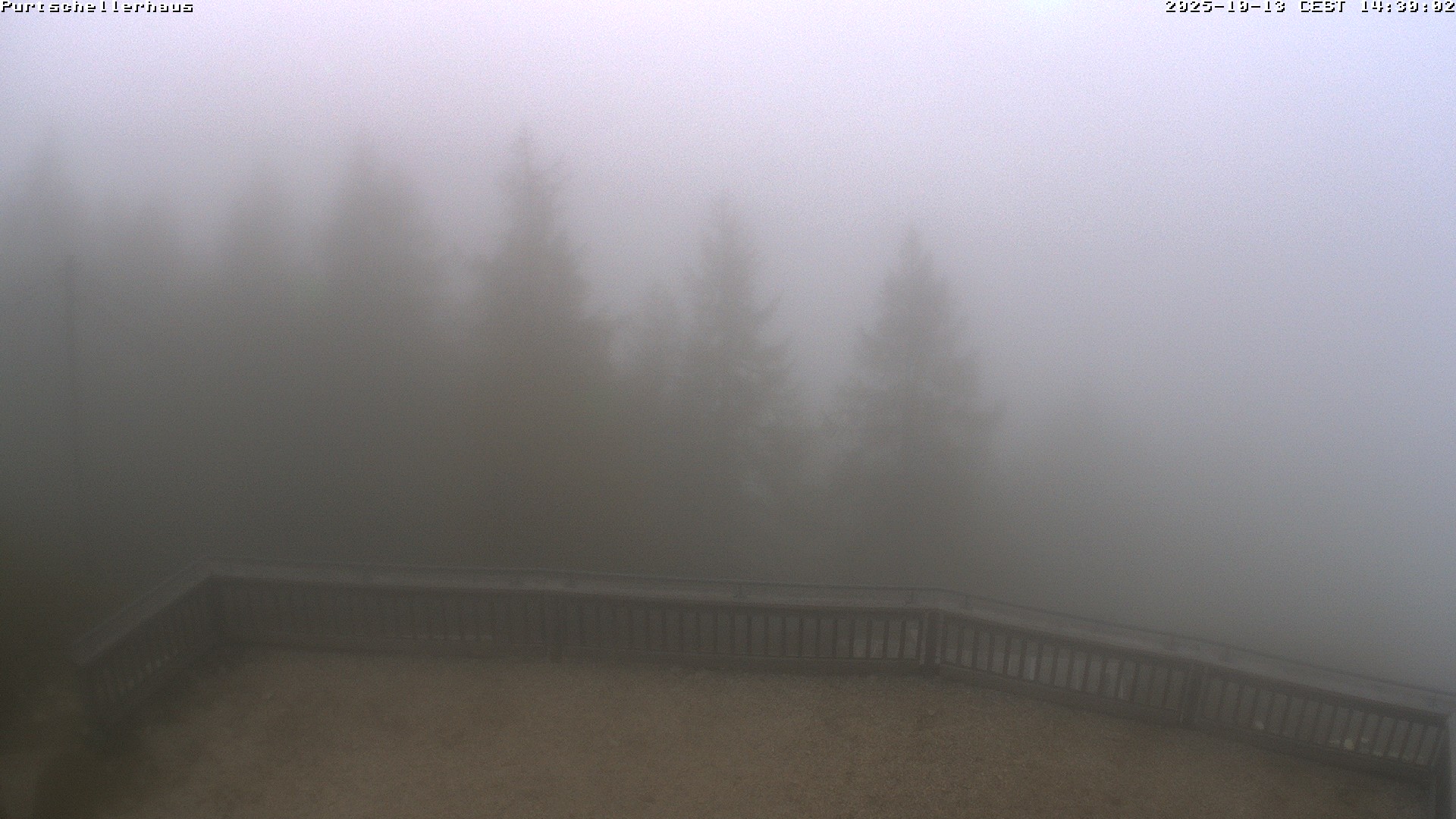 Aktuelle Aufname der Webcam vom Purtschellerhaus am Weg zum Hohen Göll im Berchtesgadener Land